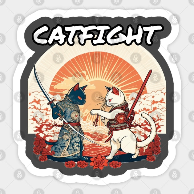 Catfight Sticker by Rabbit Hole Designs